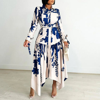 Robe maxi élégante femme – Robe imprimée fluide pour été et occasions spéciales