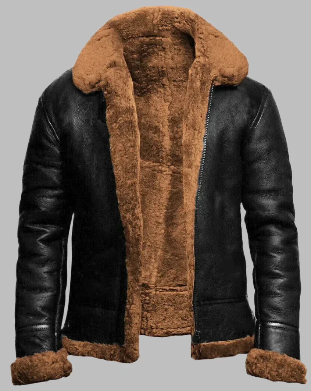 Veste d'hiver en cuir homme – Manteau chaud et élégant pour temps froid