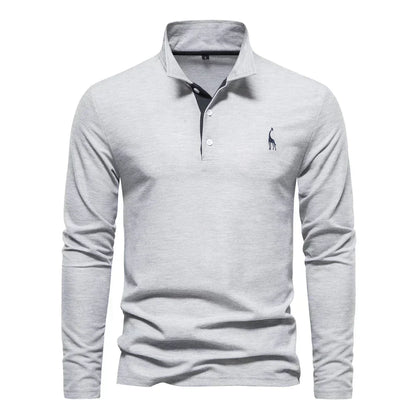 Polo homme à manches longues – T-shirt élégant en coton pour casual et sport