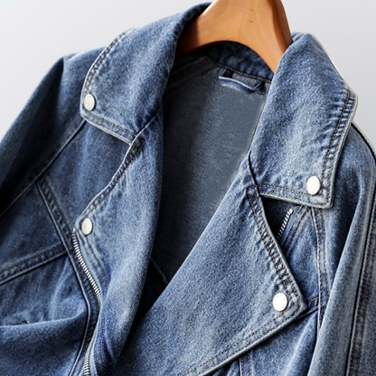 Veste en denim femme – Veste tendance en jean coupe ajustée pour casual chic