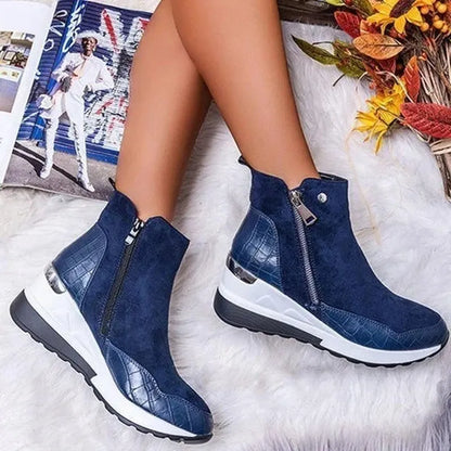 Bottes décontractées femme – Chaussures confortables en cuir pour tous les jours