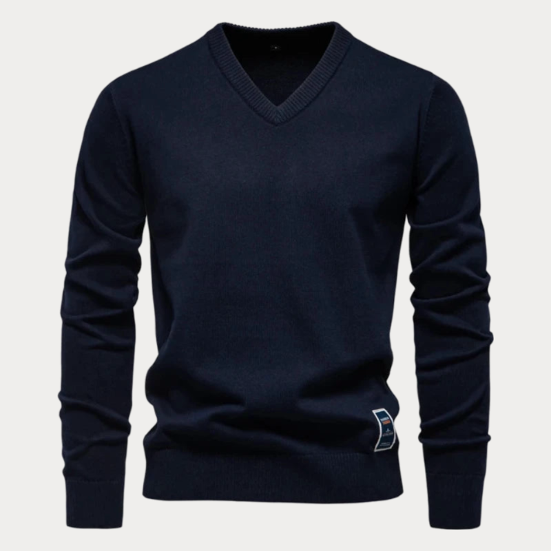 Pull-over col V homme – Pull élégant en coton doux pour toutes occasions