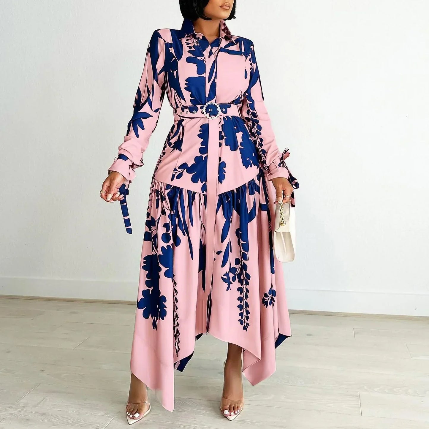 Robe maxi élégante femme – Robe imprimée fluide pour été et occasions spéciales