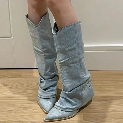 Bottes en denim femme – Chaussures tendance en jean pour look décontracté