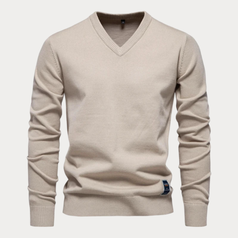 Pull-over col V homme – Pull élégant en coton doux pour toutes occasions