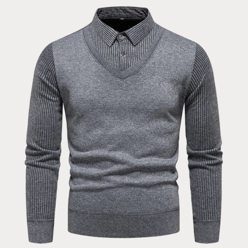 Pull en tricot homme – Pull confortable avec col pour hiver et casual