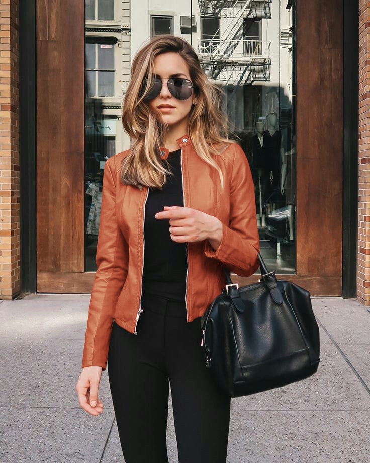 Veste en cuir femme – Blouson élégant en cuir véritable pour look chic