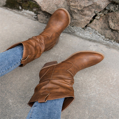 Bottes en cuir femme – Chaussures élégantes en cuir véritable pour automne