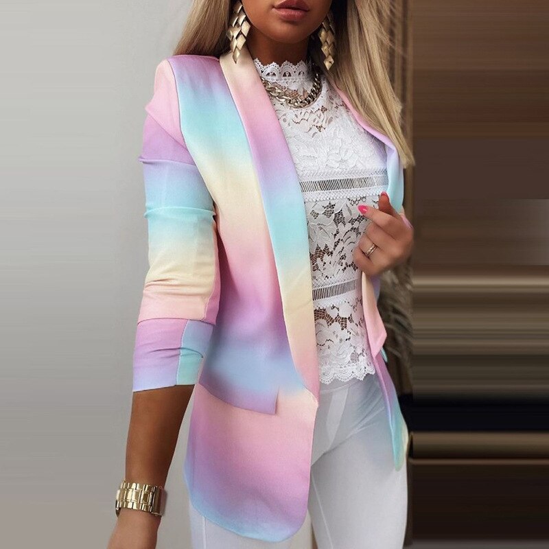 Blazer femme à manches longues – Veste élégante en tissu léger pour toutes occasions