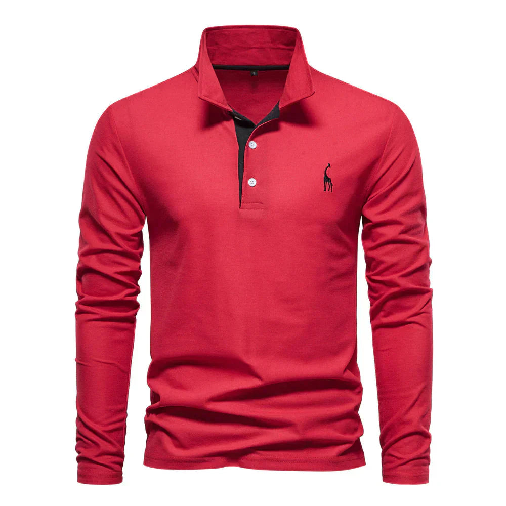 Polo homme à manches longues – T-shirt élégant en coton pour casual et sport