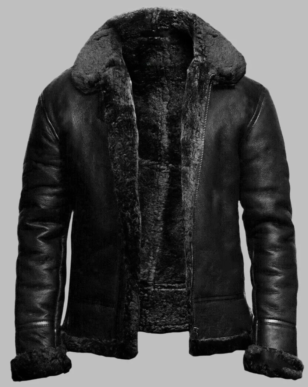 Veste d'hiver en cuir homme – Manteau chaud et élégant pour temps froid