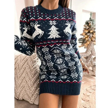 Robe de Noël femme – Robe en tricot élégante et confortable pour fêtes