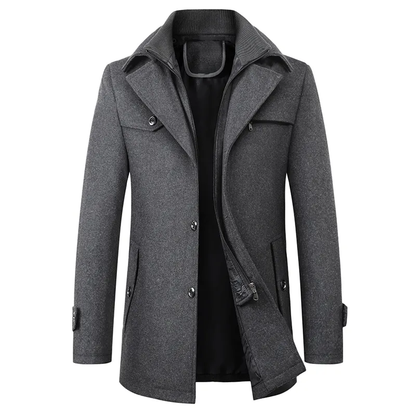 Manteau élégant homme – Manteau en laine chic coupe moderne pour hiver