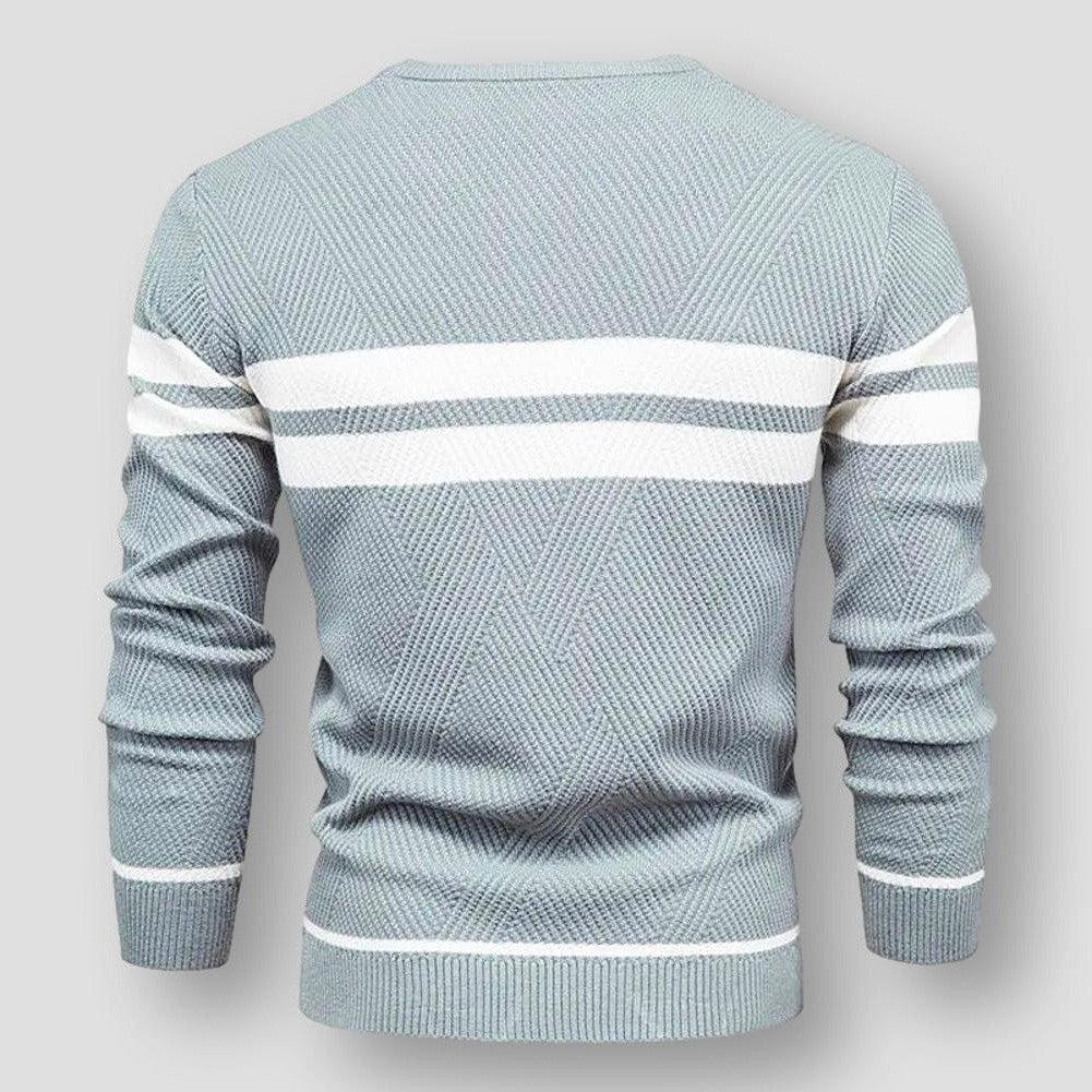 Pull rayé homme – Pull en coton doux à col rond pour look décontracté chic