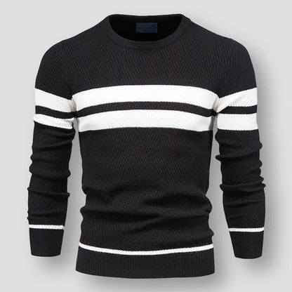 Pull rayé homme – Pull en coton doux à col rond pour look décontracté chic