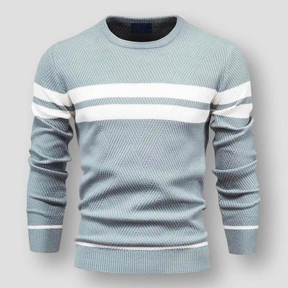 Pull rayé homme – Pull en coton doux à col rond pour look décontracté chic