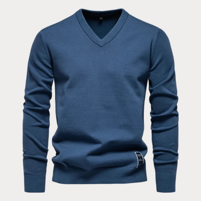 Pull-over col V homme – Pull élégant en coton doux pour toutes occasions