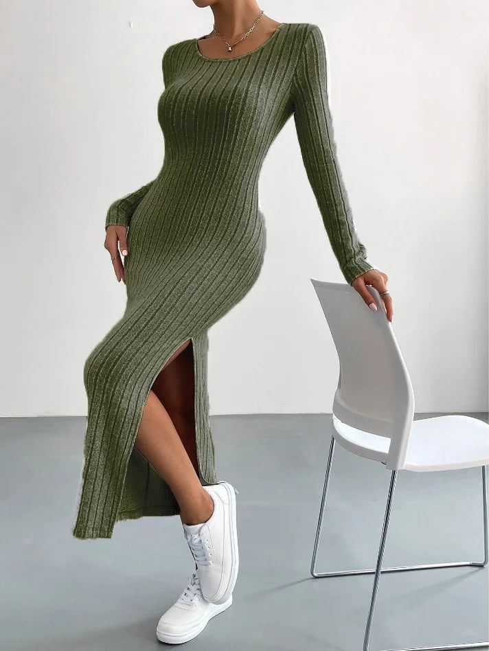 Robe tricot femme – Robe élégante à manches longues pour toutes occasions