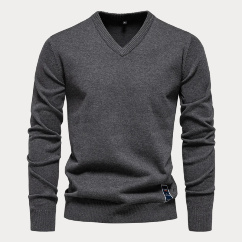 Pull-over col V homme – Pull élégant en coton doux pour toutes occasions