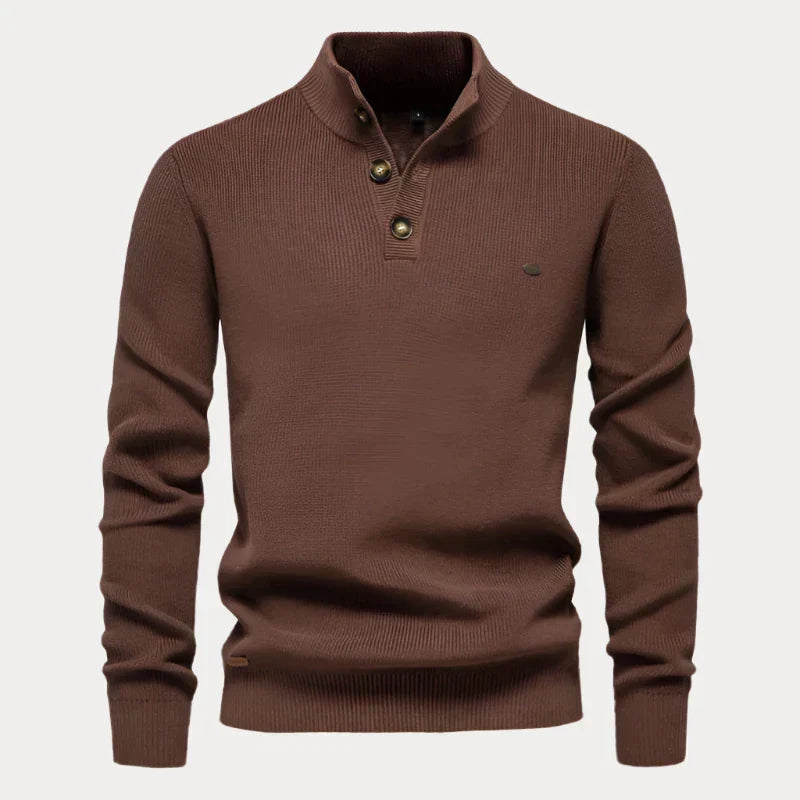 Pull en tricot homme – Pull élégant avec boutons, style décontracté et confortable