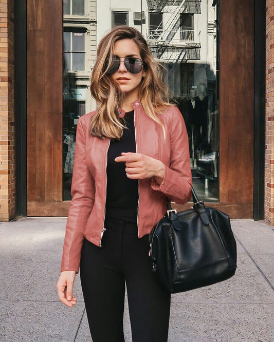 Veste en cuir femme – Blouson élégant en cuir véritable pour look chic