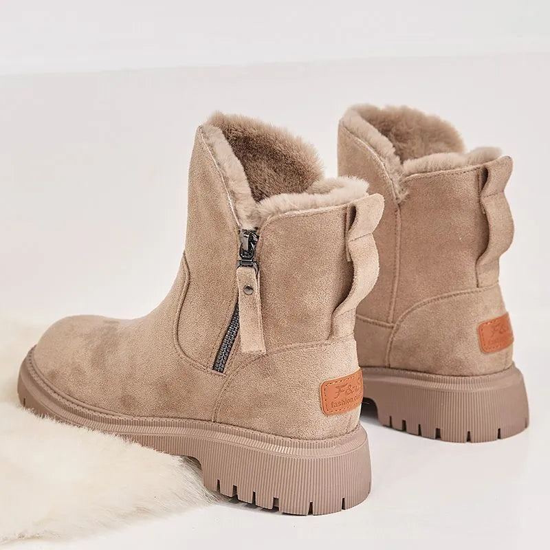 Bottes confortables femme – Bottes en cuir élégantes et chaudes pour l'hiver