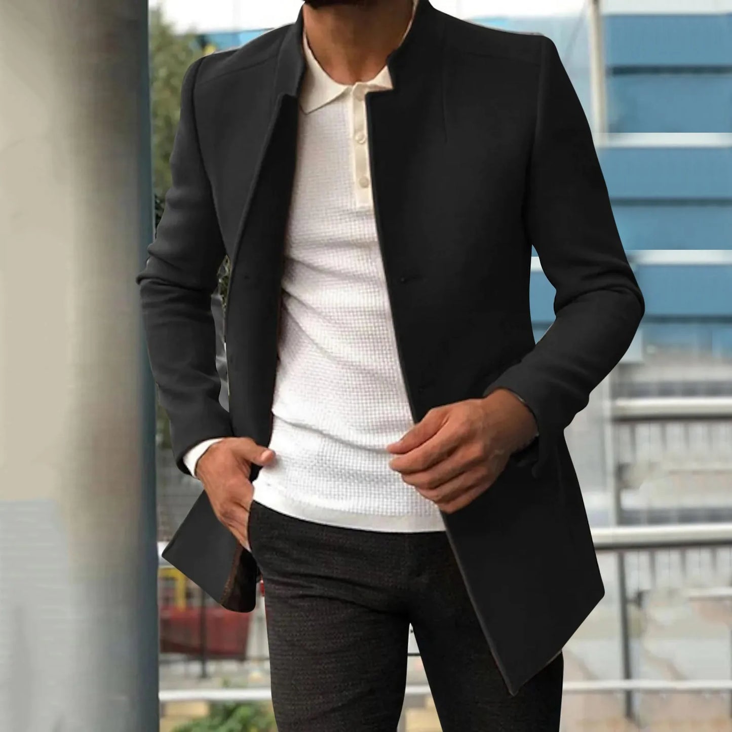 Manteau homme classique – Veste élégante en laine pour hiver et soirée