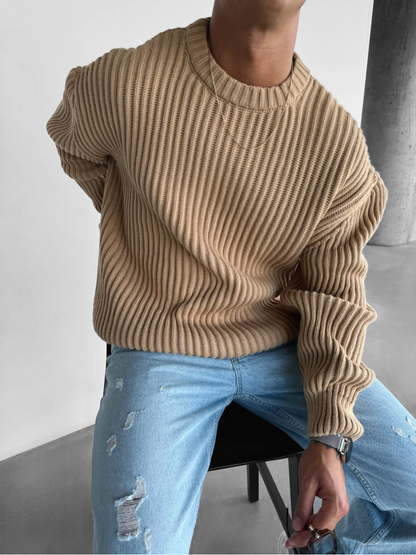 Pull en tricot homme – Pull chaud en laine doux et confortable pour l'hiver