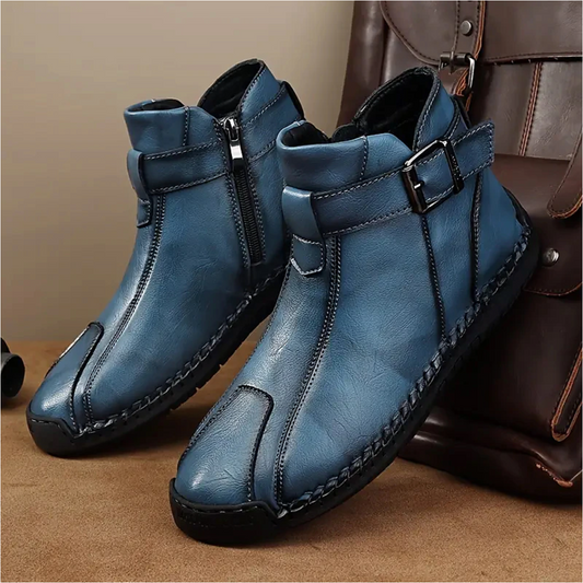 Bottes de loisirs homme – Chaussures rétro confortables en cuir pour sorties