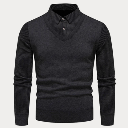 Pull en tricot homme – Pull confortable avec col pour hiver et casual