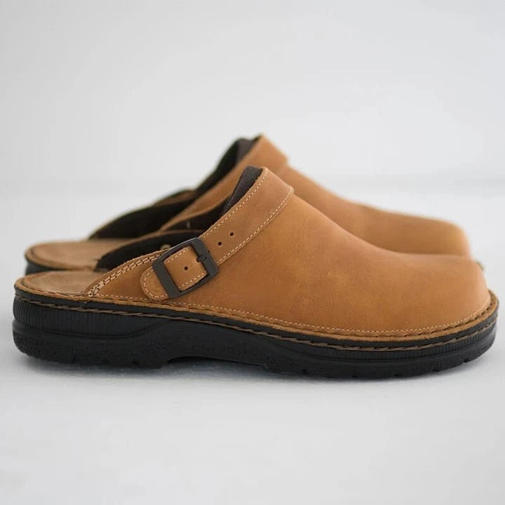 Chaussures homme vintage – Slippers élégants en cuir pour style décontracté