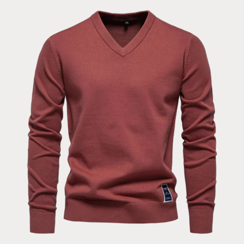 Pull-over col V homme – Pull élégant en coton doux pour toutes occasions