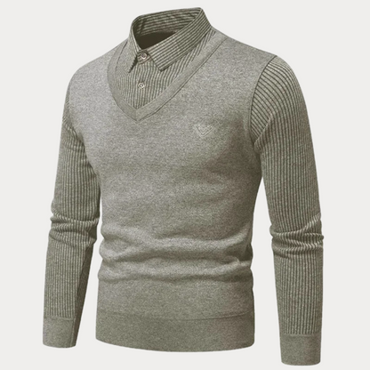 Pull en tricot homme – Pull confortable avec col pour hiver et casual