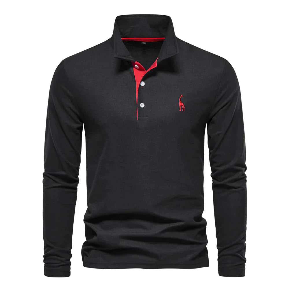 Polo homme à manches longues – T-shirt élégant en coton pour casual et sport