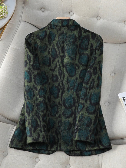 Blazer femme à motif léopard – Veste élégante en tissu léger pour soirée