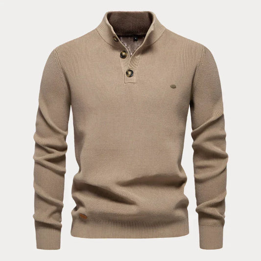 Pull en tricot homme – Pull élégant avec boutons, style décontracté et confortable