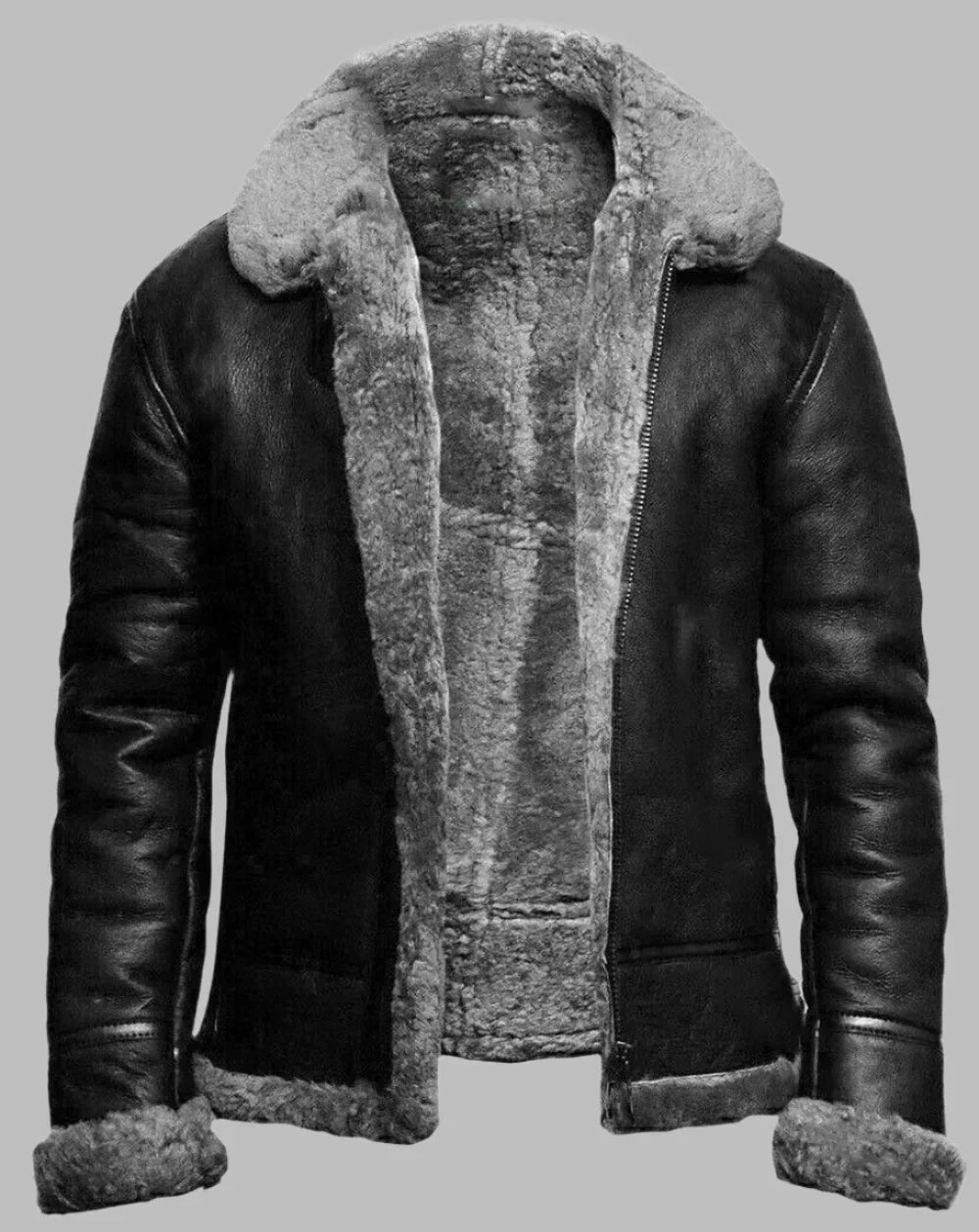 Veste d'hiver en cuir homme – Manteau chaud et élégant pour temps froid