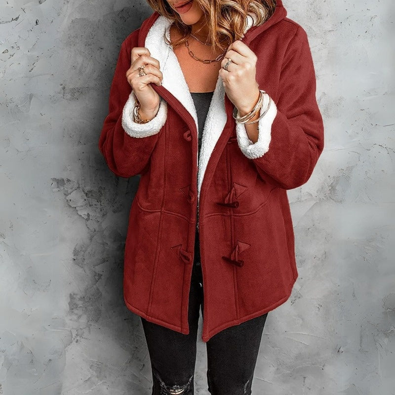 Manteau à capuche femme – Manteau chic en laine pour hiver élégant et confortable