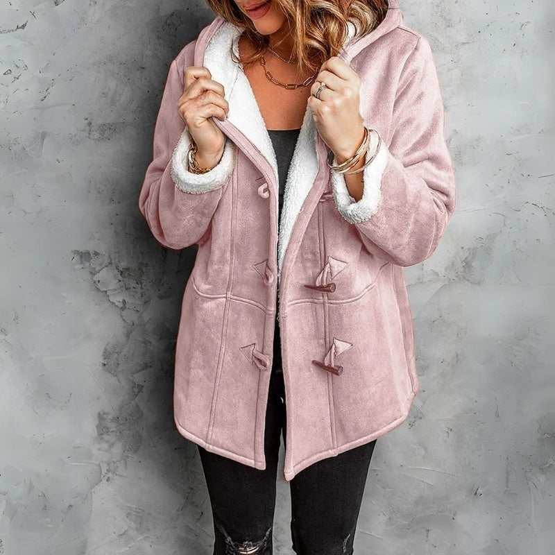 Manteau à capuche femme – Manteau chic en laine pour hiver élégant et confortable