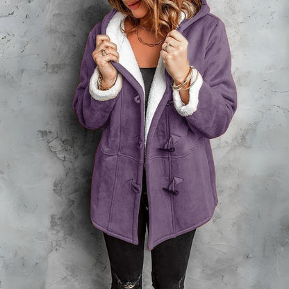 Manteau à capuche femme – Manteau chic en laine pour hiver élégant et confortable