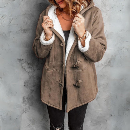 Manteau à capuche femme – Manteau chic en laine pour hiver élégant et confortable