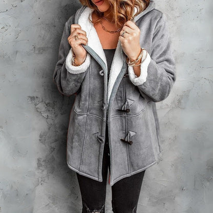 Manteau à capuche femme – Manteau chic en laine pour hiver élégant et confortable