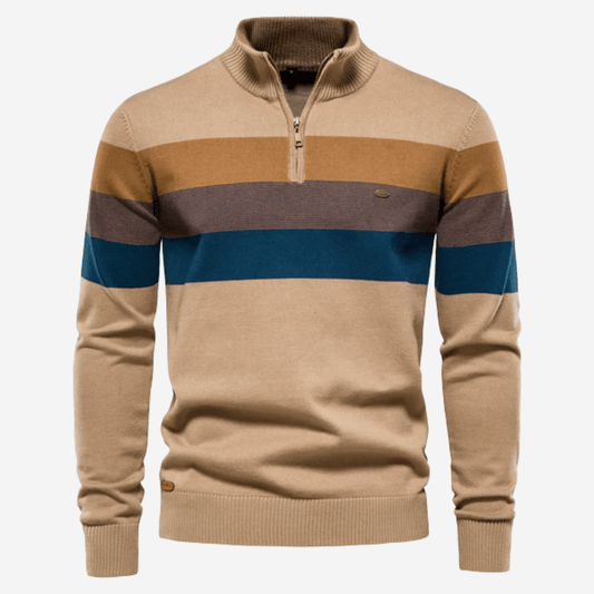 Pull zippé homme – Sweat à col montant confortable et tendance pour l'hiver