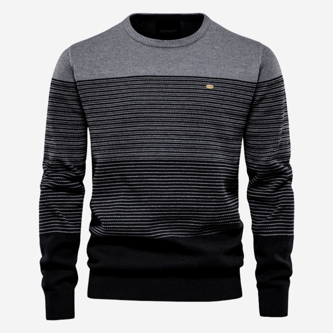 Pull rayé homme – Pull en coton doux à manches longues pour look décontracté