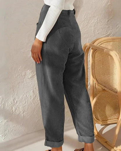 Pantalons en velours femme – Pantalons élégants coupe chic pour soirée