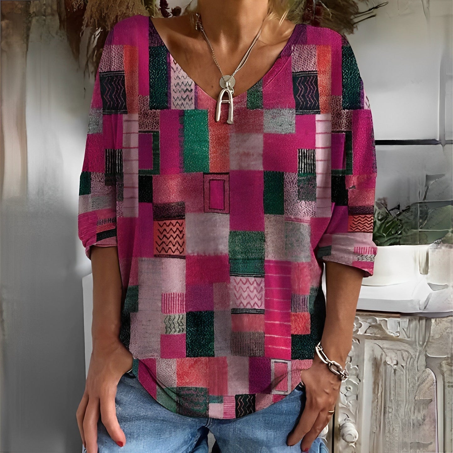 Blouse femme tendance – Haut chic à manches longues en tissu léger et fluide