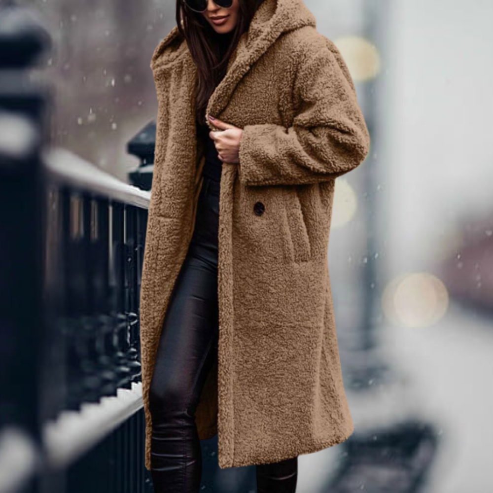 Manteau d'hiver femme – Manteau long chaud en laine pour style élégant et confort