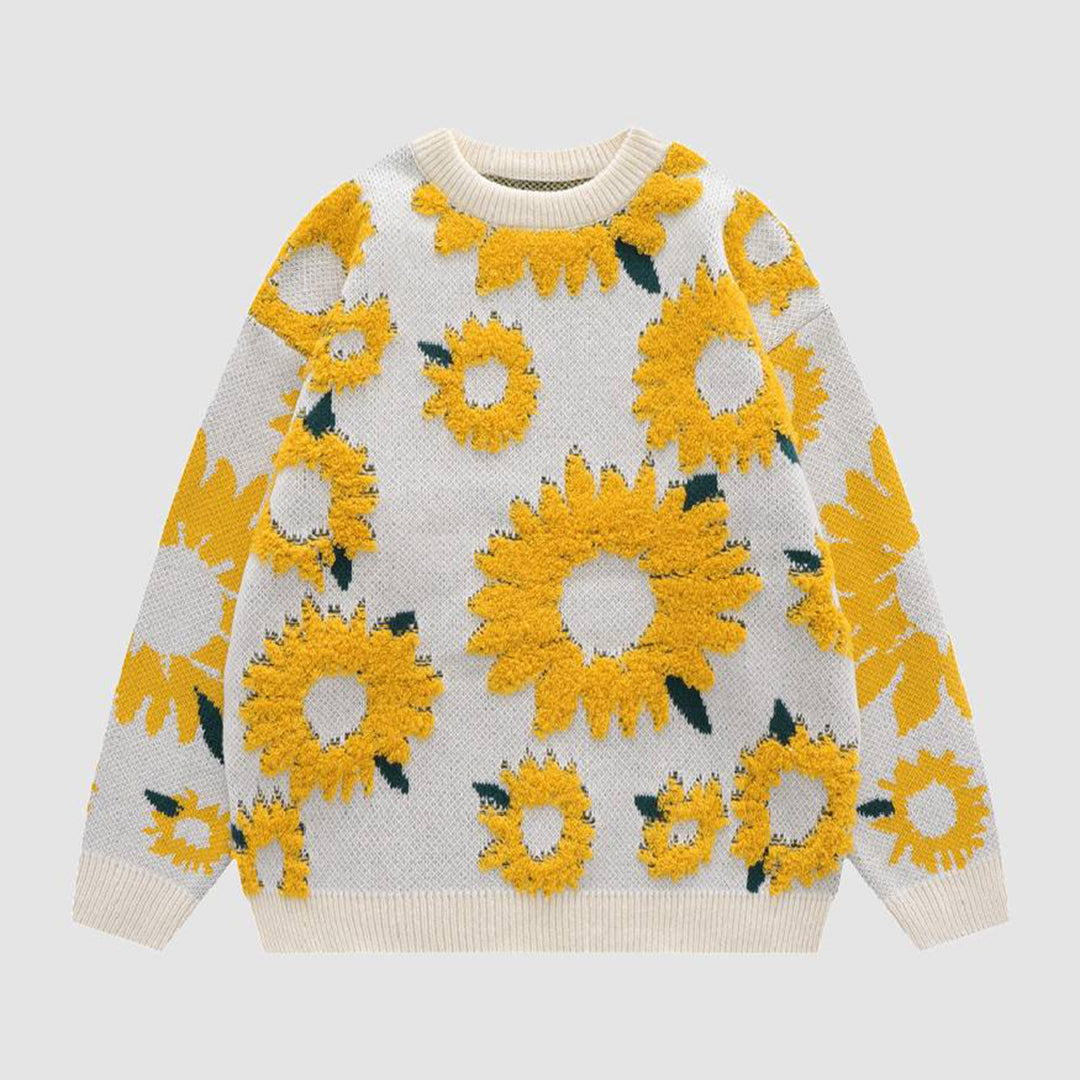 Pull à fleurs femme – Pull léger à motifs floraux pour printemps et été