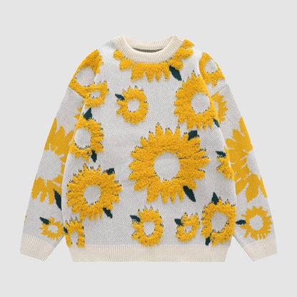 Pull à fleurs femme – Pull léger à motifs floraux pour printemps et été