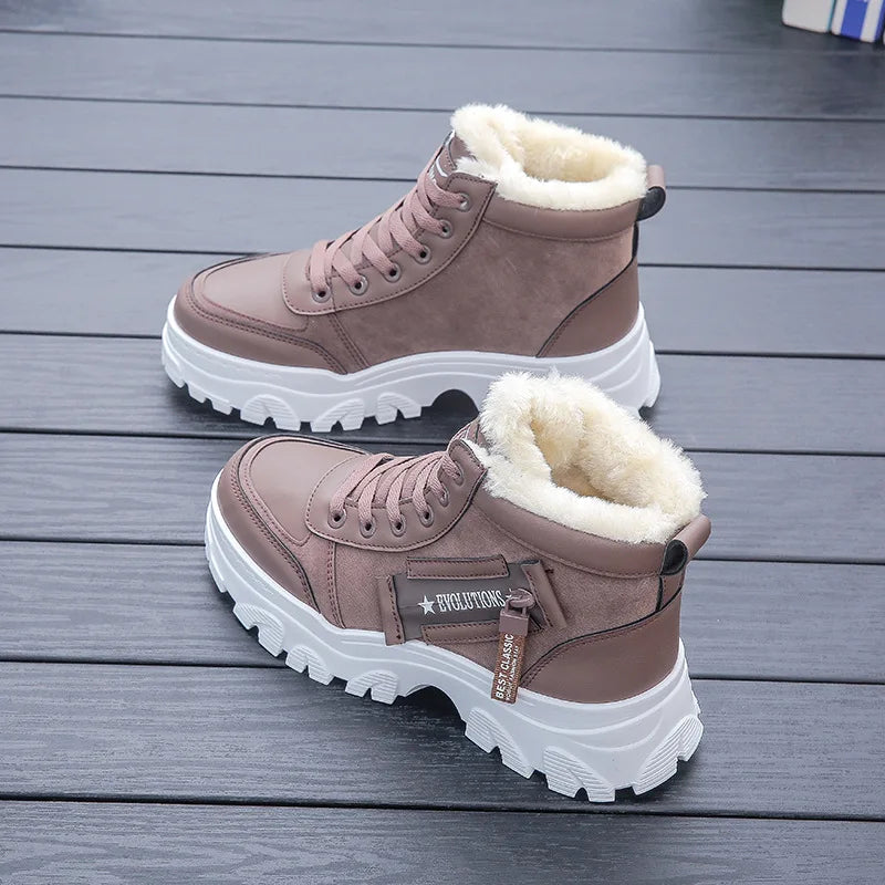 Bottes d'hiver femme – Bottes élégantes en cuir pour temps froid et style chic